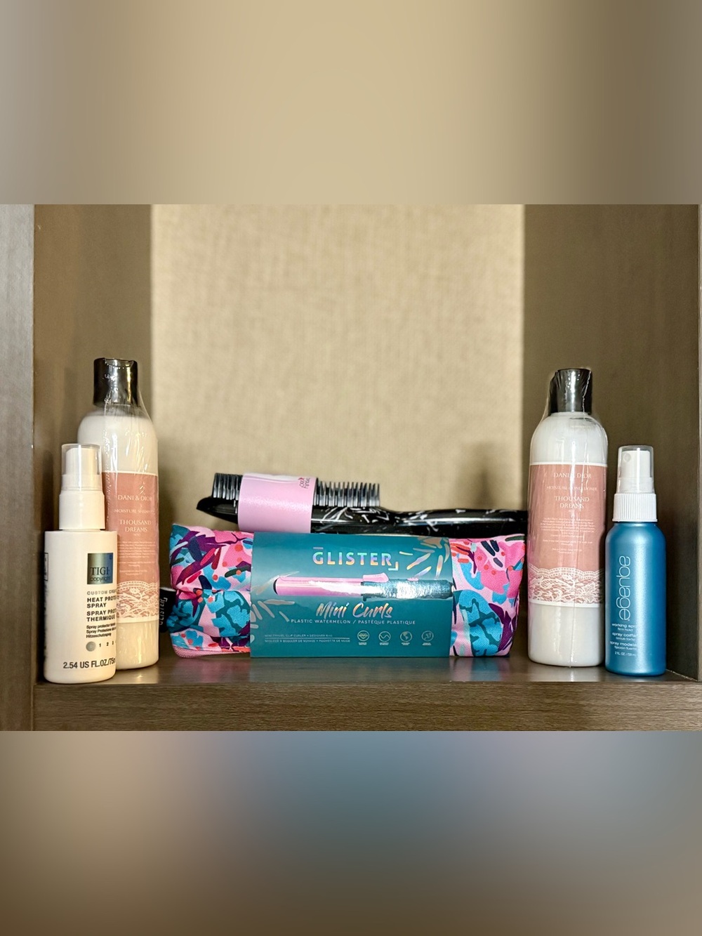 Glister Mini Curls Iron Dani & Dior Shampoo & Conditioner Hair Bundle